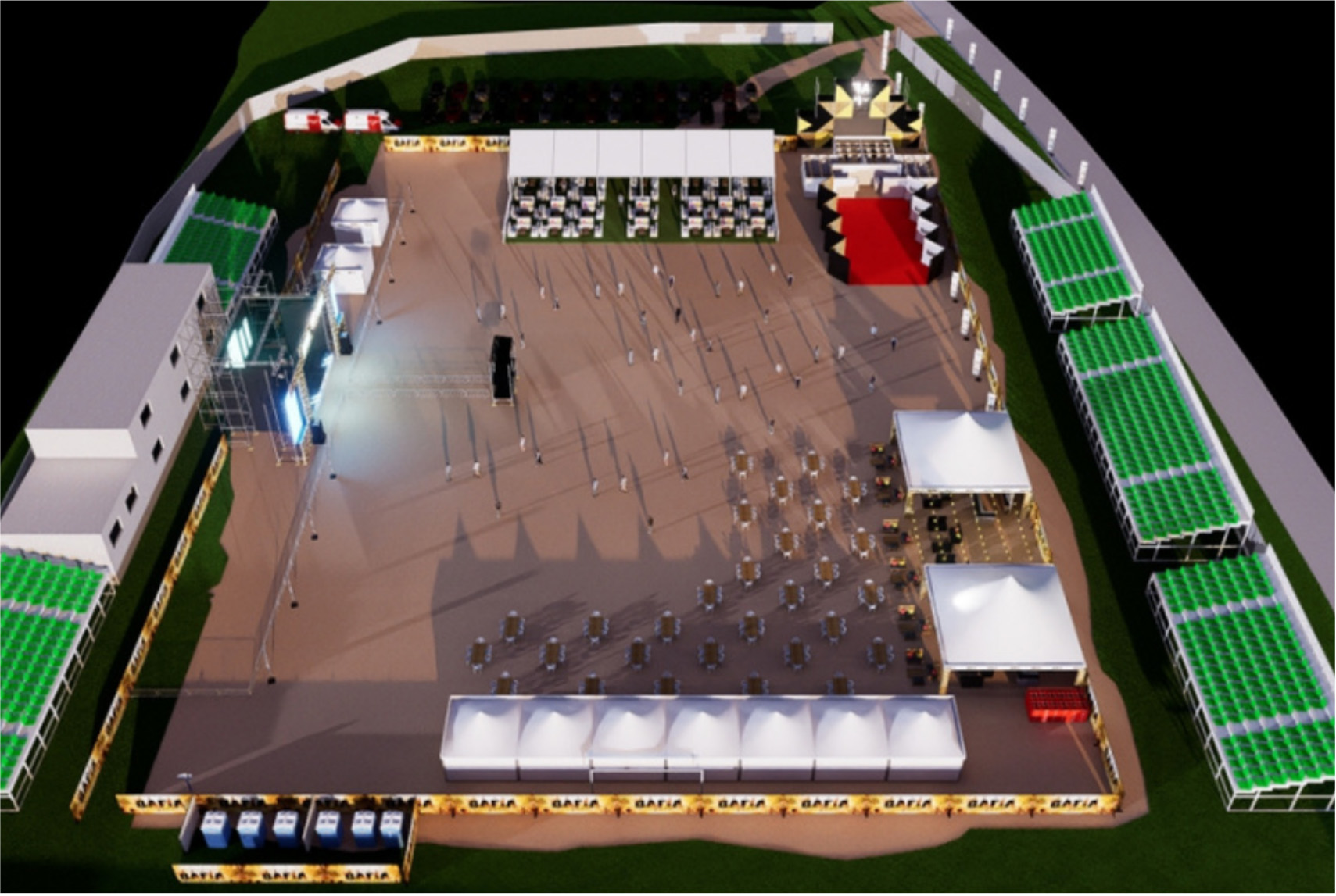 Vue aérienne 3D du site du festival Bafia en Fête